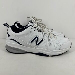 New Balance 608 White Navy Leather Training Shoes MX608WN5 Mens 11.5